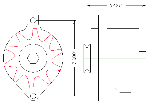 Alternator dimensions