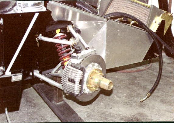 Rear view of front suspension